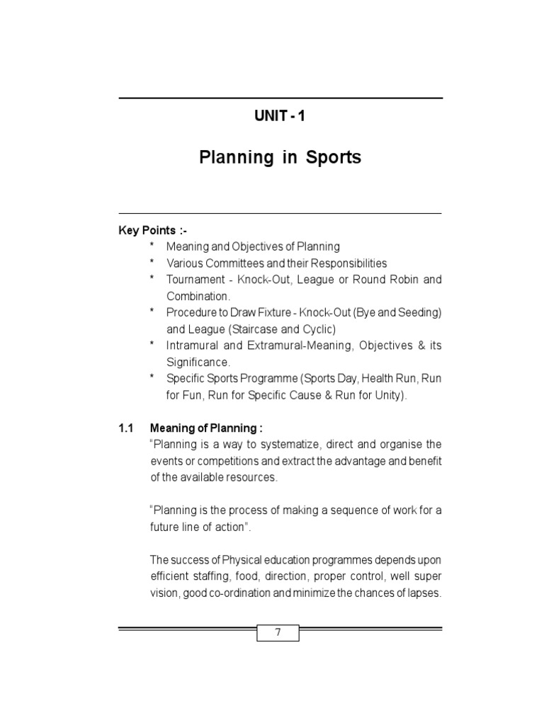 Physical Education Class 12 Study Material Chapter 1 Tournament Sports