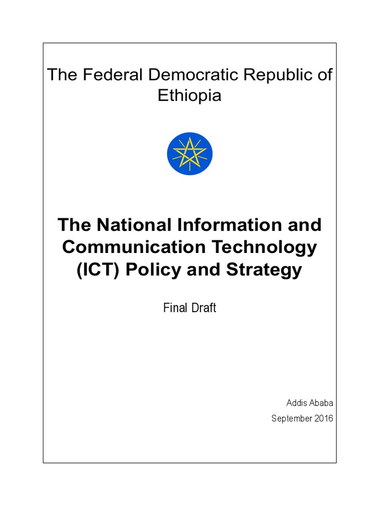 Ethiopia National ICT Policy 2016 | PDF | E Government | Information ...