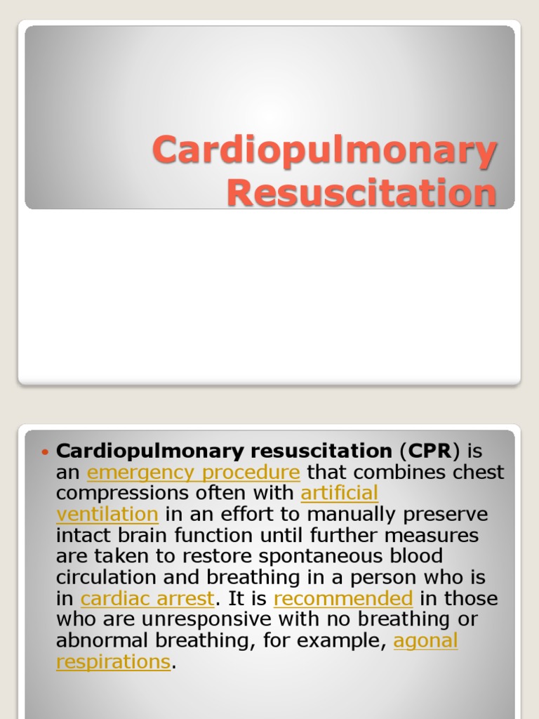 Cardiopulmonary Resuscitation | Cardiopulmonary Resuscitation | Cardiology