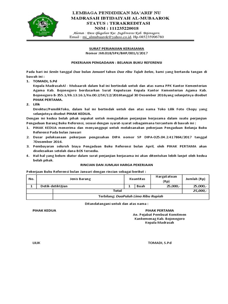 Contoh Spk Dengan Pihak Ke 3 Toko Dlldocx
