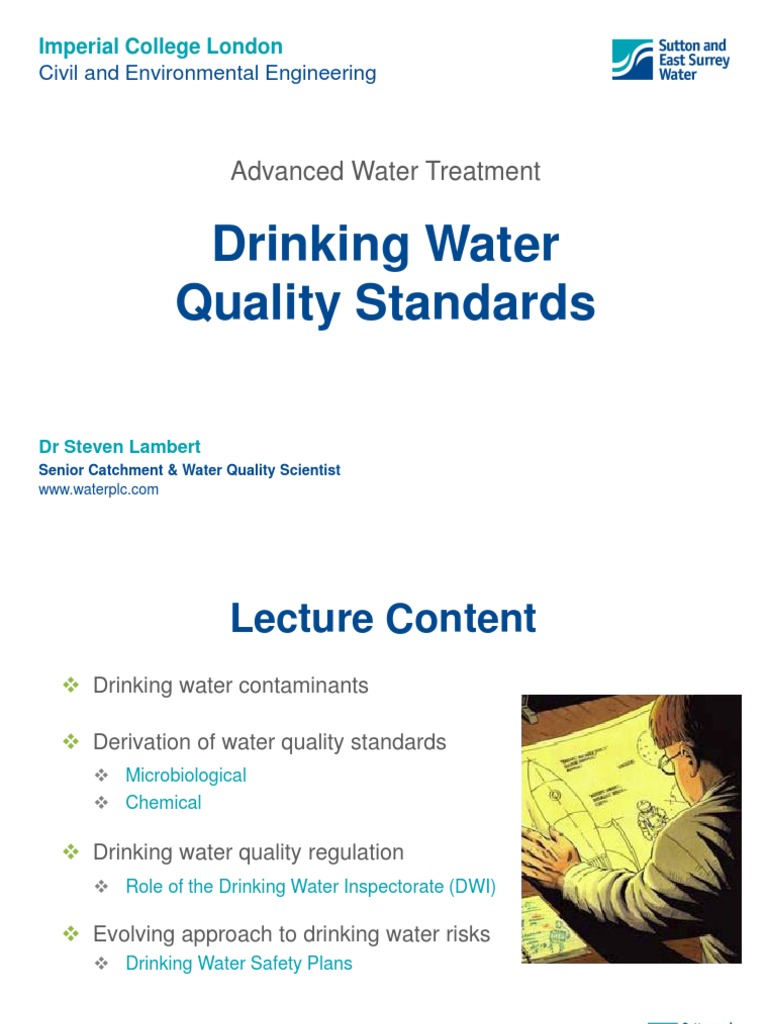 Lecture 1Drinking Water Quality Standards Pathogen Drinking Water