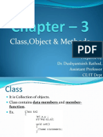 Class, Object & Methods: Prepared By, Dr. Dushyantsinh Rathod, Assistant Professor CE/IT Dept