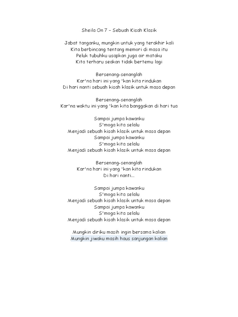 Lirik Lagu Sampai Jumpa Rasanya