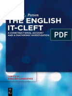 Amanda Patten The English It-Cleft A Constructional Account and A Diachronic Investigation PDF