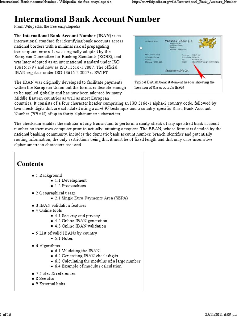 International Bank Account Banking Financial Services