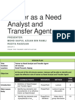 Trainer As A Need Analyst and Transfer Agent