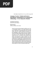 Language Teachers' Beliefs and Practices Regarding The Appropriateness of Communicative Methodology: A Case Study From Thailand