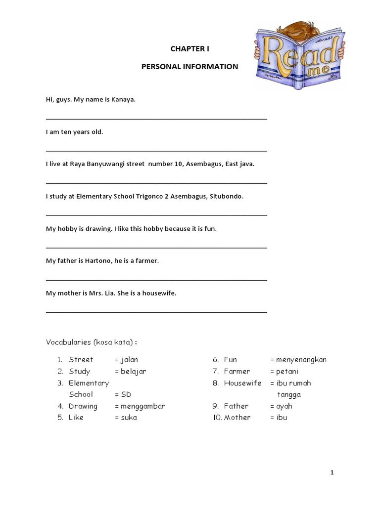 Chapter 1personal Information | PDF | Plural | Foods