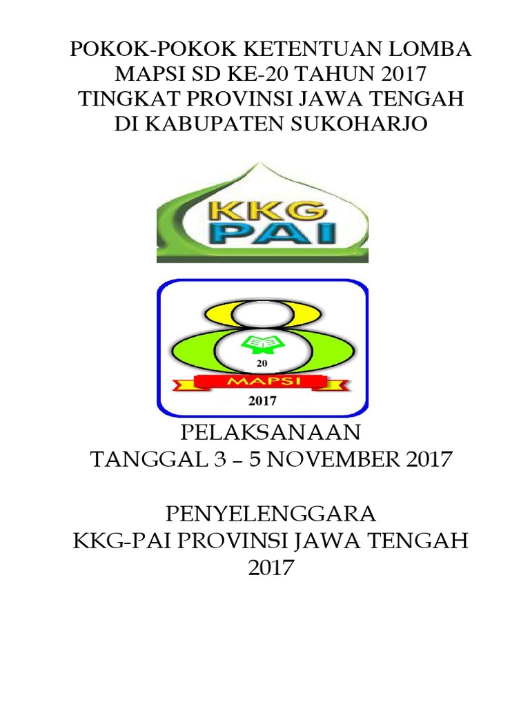 Pokok Pokok Ketentuan Mapsi Sd Ke 20 Th 2017 Pasca Temu Teknik