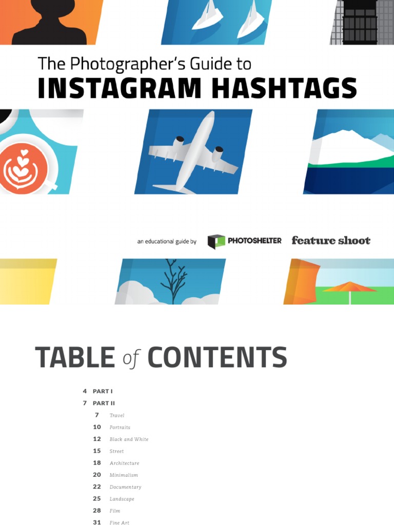 Photographers Guide Instagram Hashtags | PDF | Hashtag | Minimalism