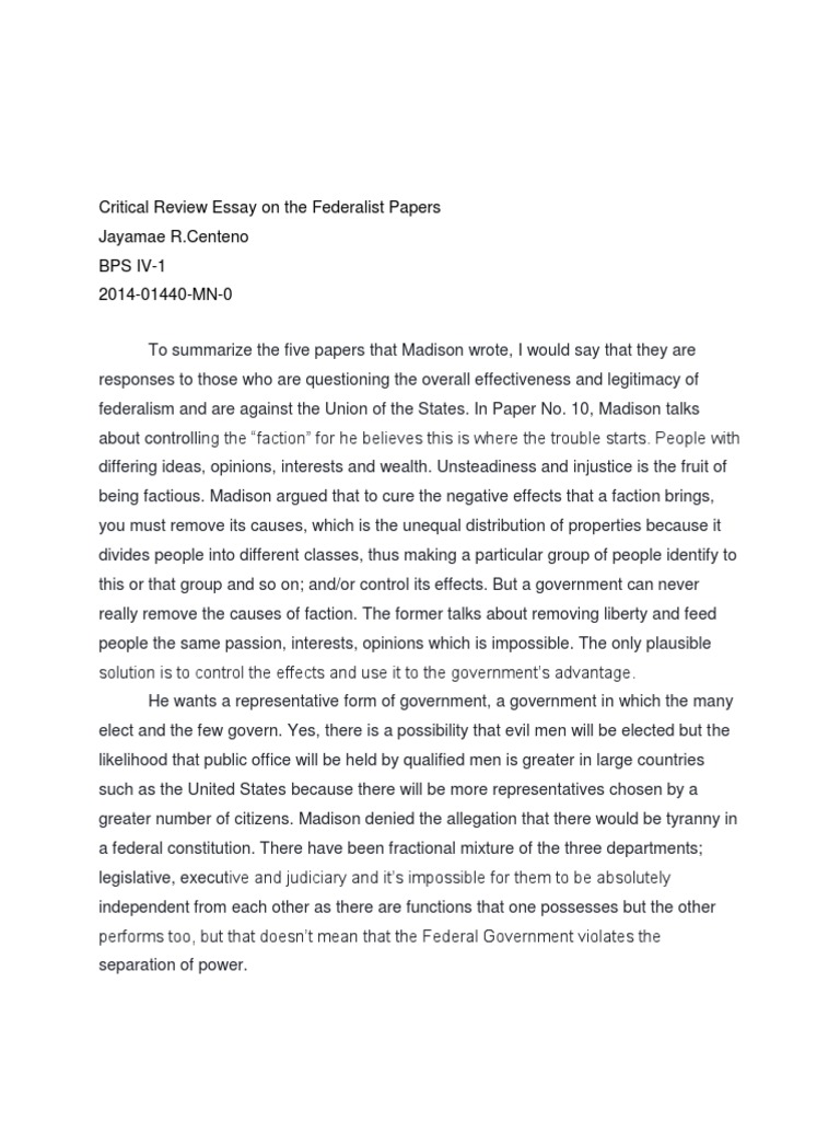 Federalist paper 2 summary image