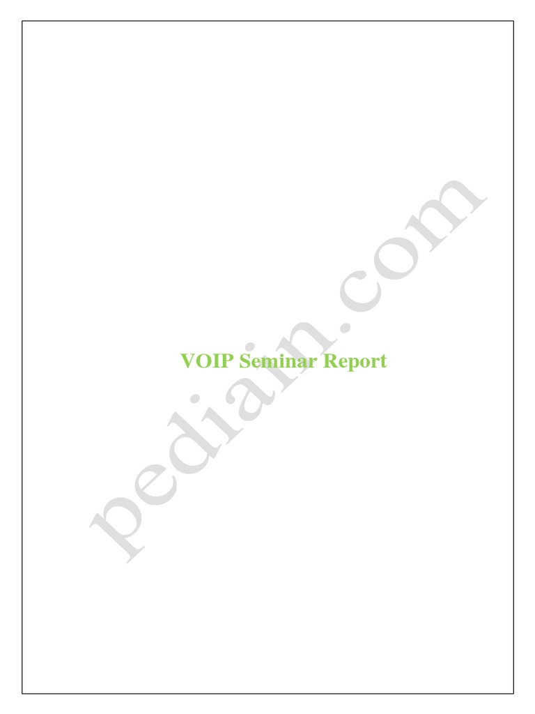 Seminar Report On Voip Pdf