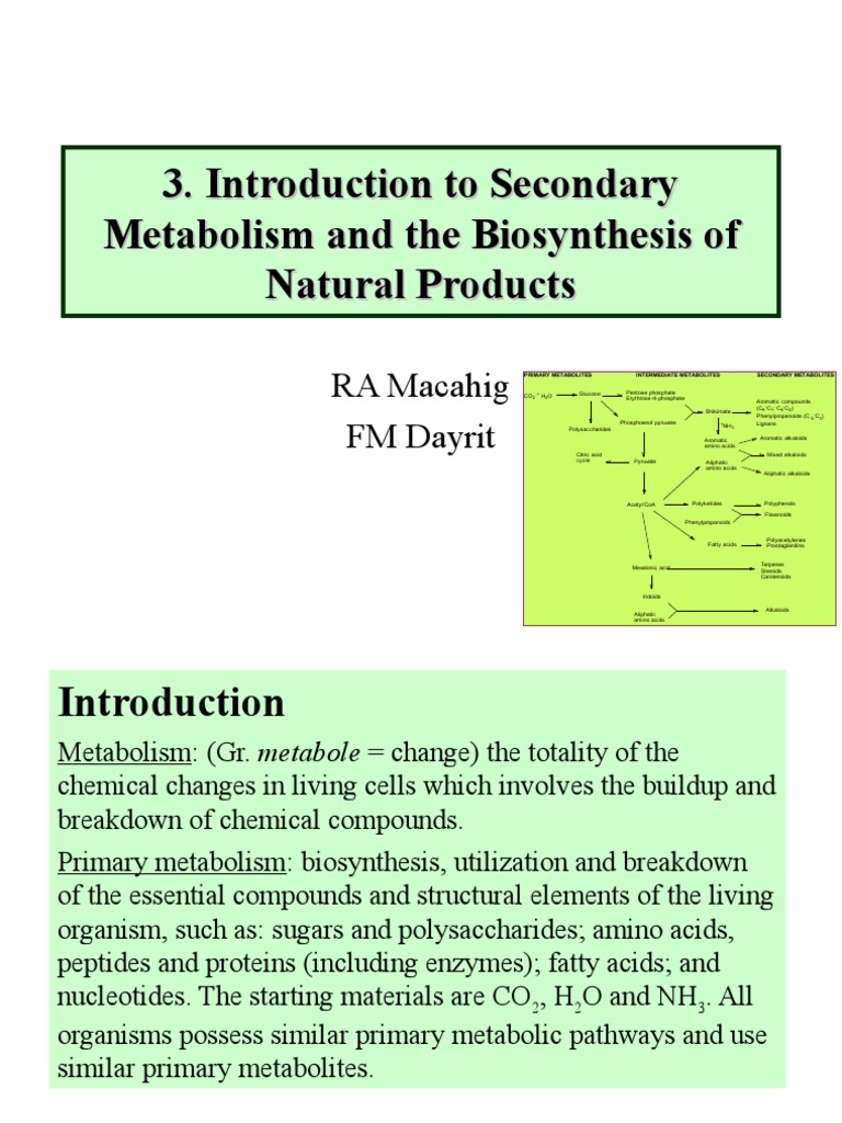 Secondary Metabolism and Biosynthesis | PDF | Metabolism | Enzyme Inhibitor