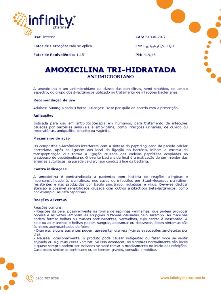 Amoxicilina Tri-Hidratada: Indicações e Efeitos | PDF | Penicilina ...