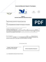 FORMULARIO - Anexo II Formato de Carta de Terminacion de Servicio Social