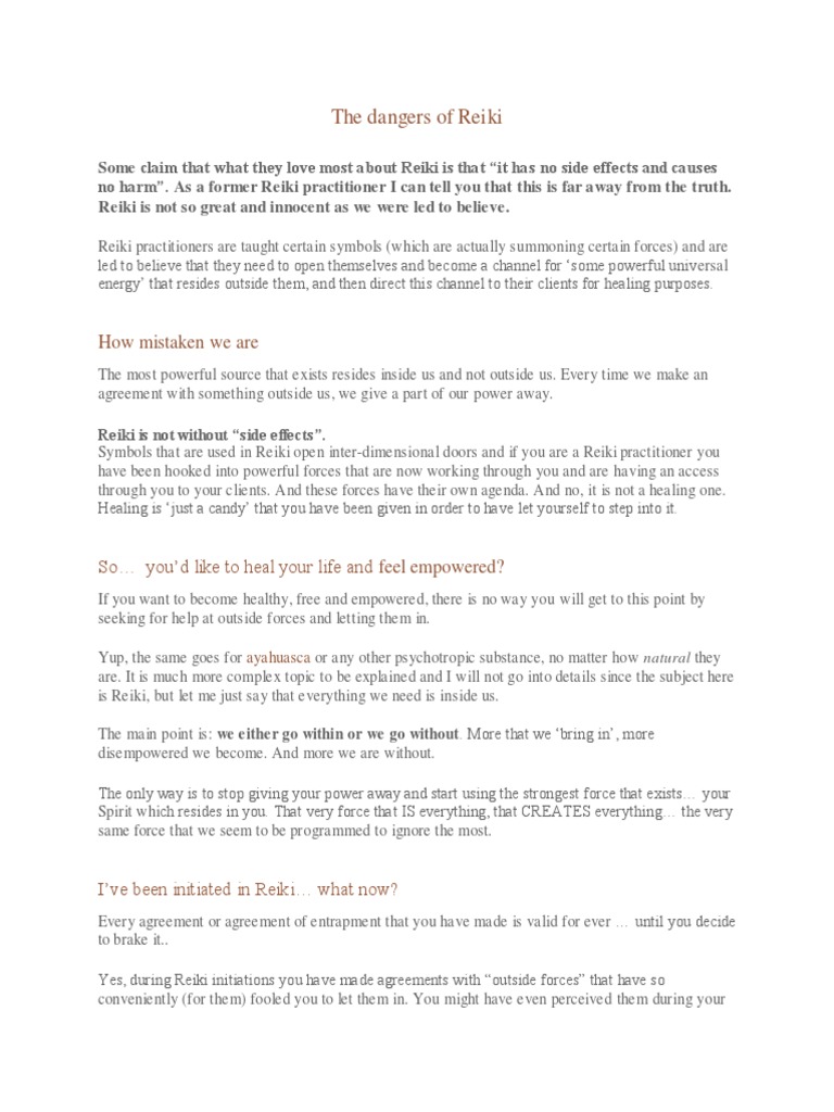The Dangers Of Reiki Chakra Reiki