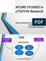 Literature Studies in QUALITATIVE Research: Indah Winarni, Retty Ratnawati Fakultas Kedokteran Universitas Brawijaya