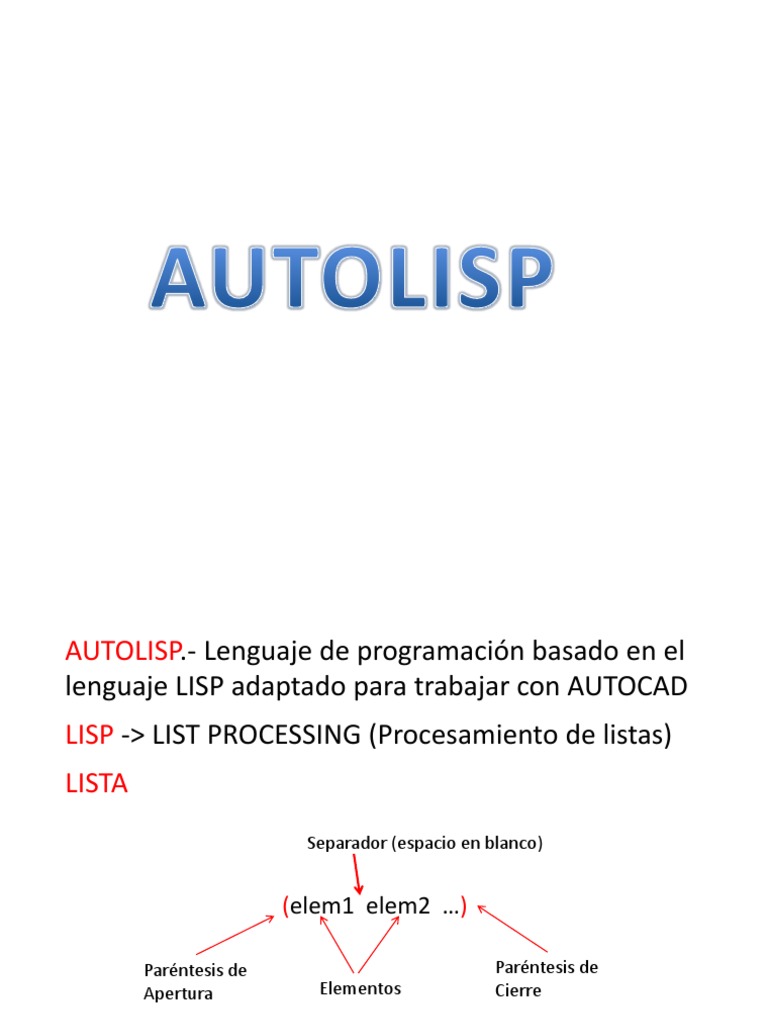 Auto Lisp | PDF | Lenguaje de programación | Soporte