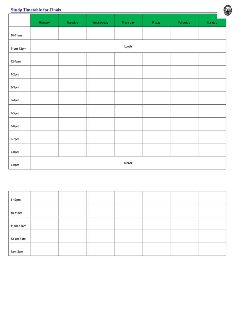 Final Exam Study Schedule | PDF