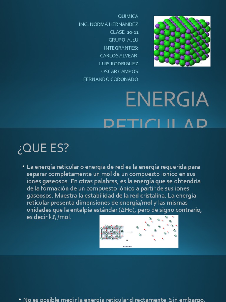 Energia Reticular | PDF | Enlace químico | Ciencias fisicas