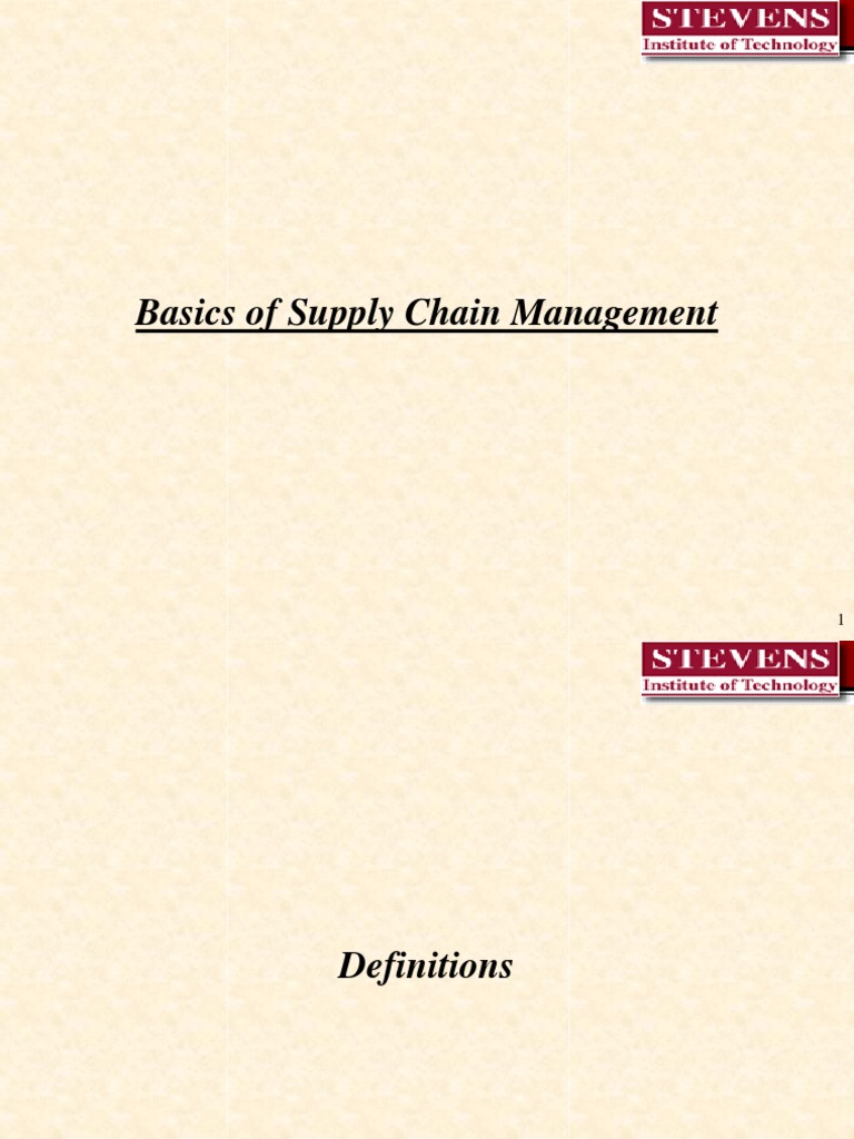 Basics of Supply Chain Management | PDF | Supply Chain | Supply Chain ...