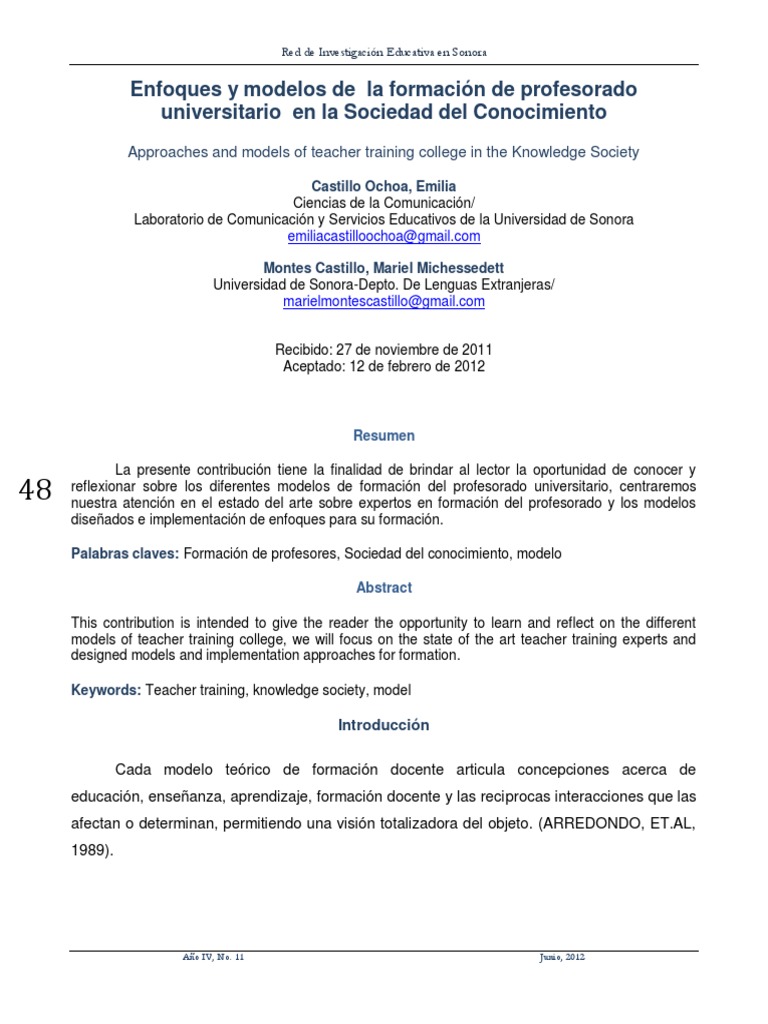 Modelos de Formación Docente Universitaria | PDF | Maestros | Plan de ...