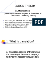 Translation Theory: Dr. Mashadi Said