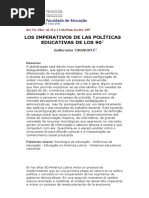 Los imperativos de las politicas educativas de los 90´.Tiramonti