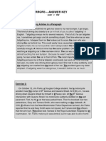 Article Errors - Answer Key: Exercise 1: Choosing Articles in A Paragraph