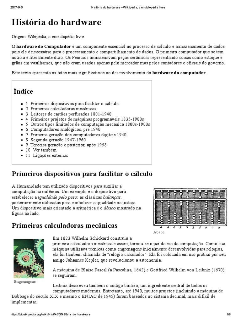 Evolução do Hardware de Computador | PDF | Equipamento de escritório ...