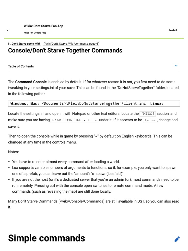 Console Don T Starve Together Commands Don T Starve Game Wiki Fandom Powered By Wikia Command Line Interface Computing