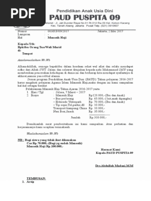 Surat Pemberitahuan Paud Pdf