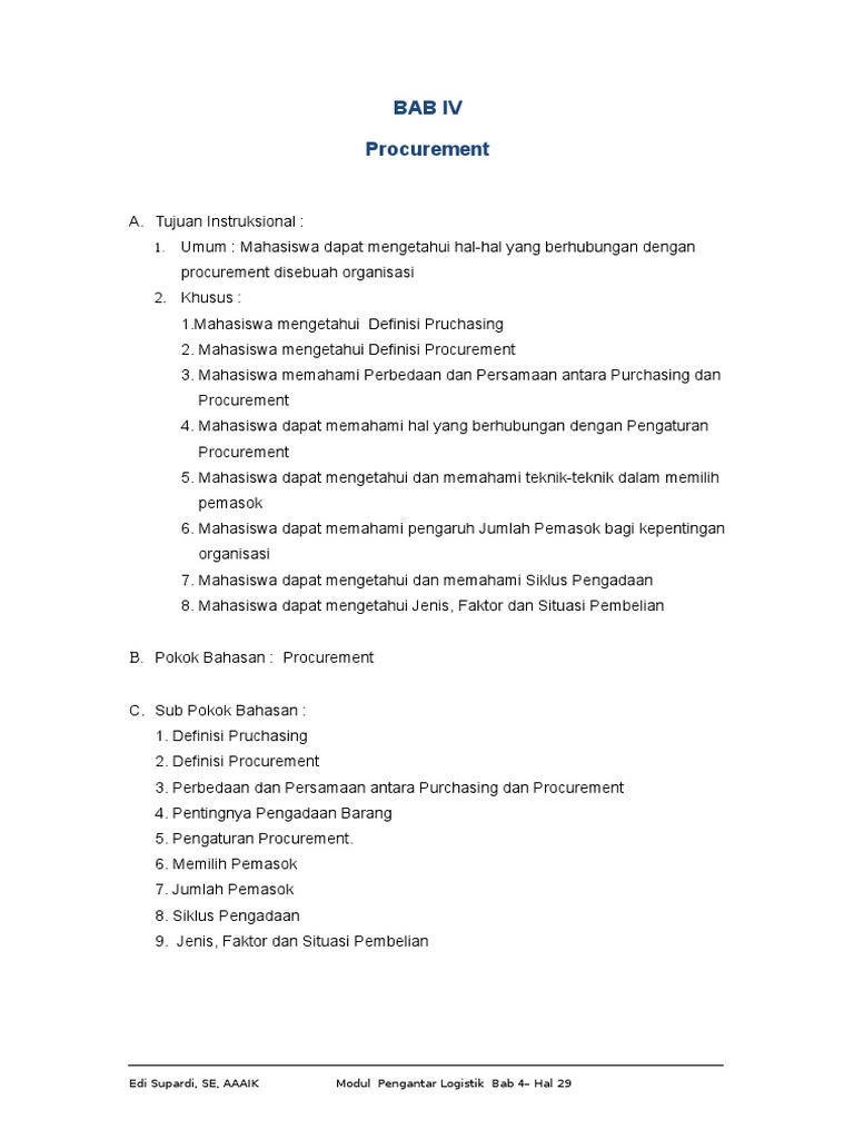Memahami Procurement dan Purchasing | PDF