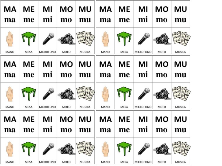 Sillaba Ma Me Mi Mo Mu