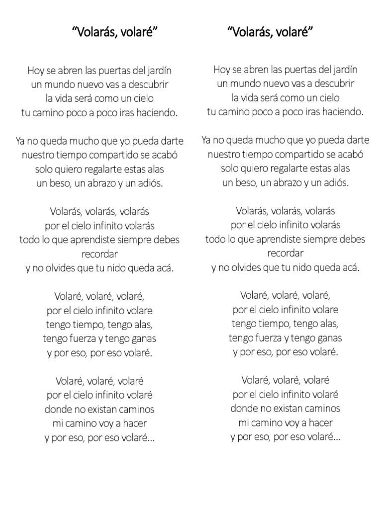 Volarás, Volaré PDF