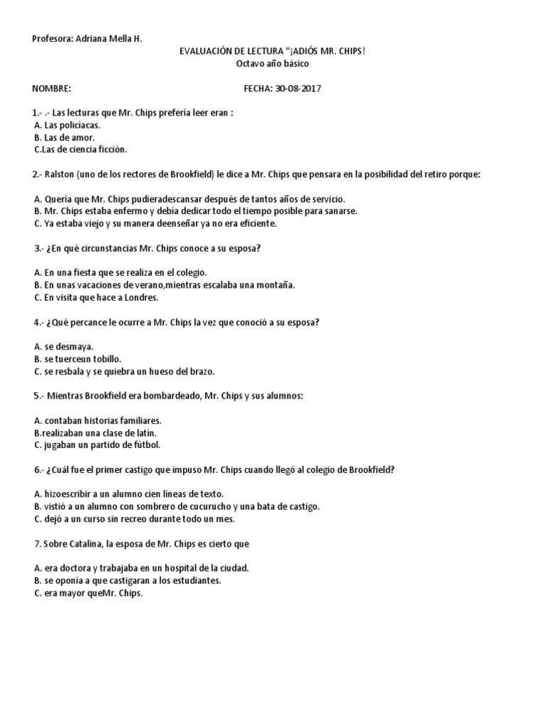 Evaluación de 