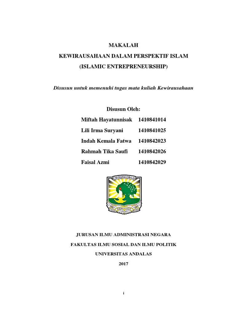 37662 Makalah Kewirausahaan Islam