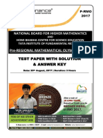 Pre-Regional Mathematical Olympiad, 2017: National Board For Higher Mathematics