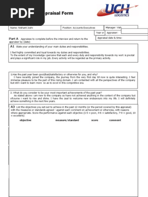 Appraisal Form 