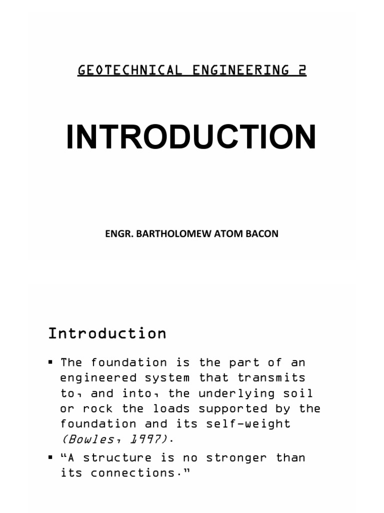 Introduction To Foundation Engineering PDF Foundation (Engineering