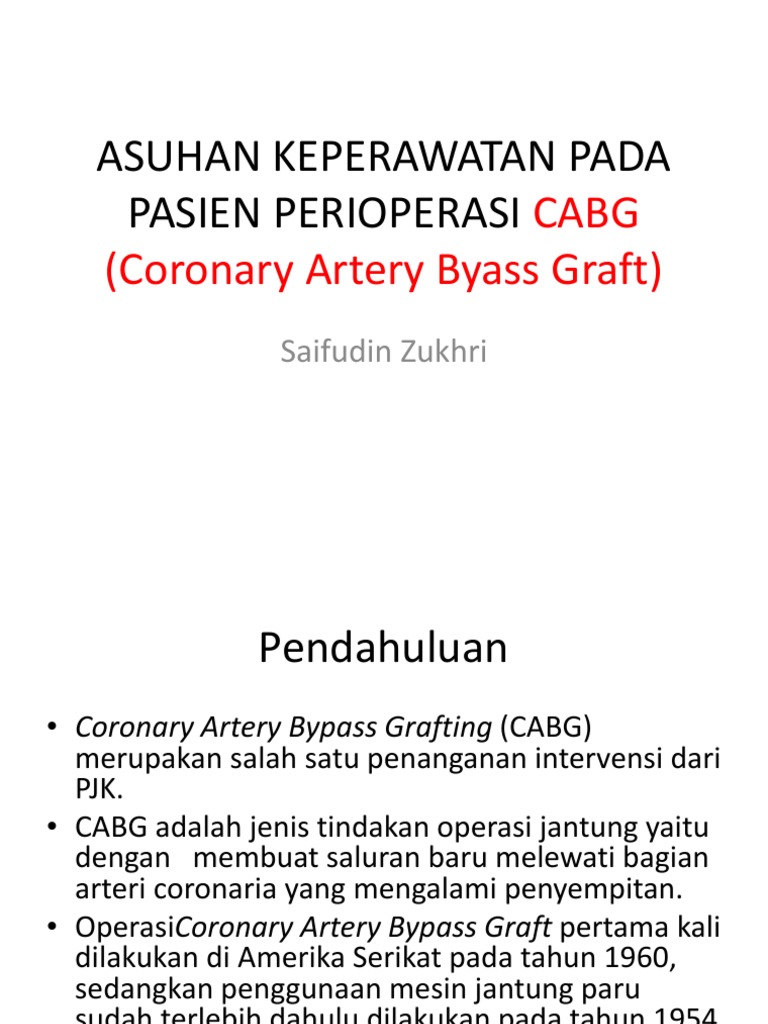 Asuhan Keperawatan Pasien CABG | PDF | Sains & Matematika
