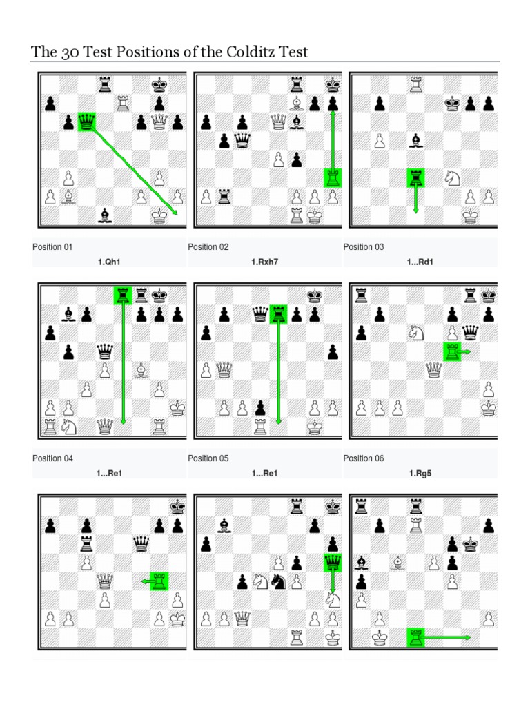 The 30 Test Positions of The Colditz Test | PDF | Teoría del ajedrez ...