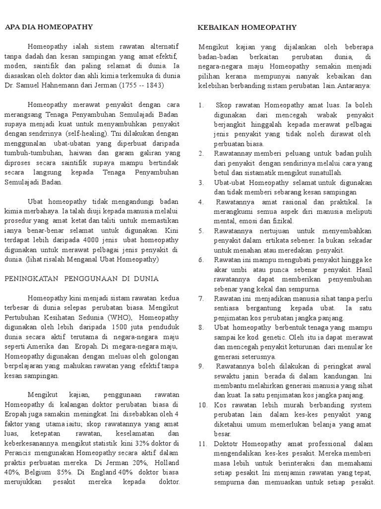 Bm Homeopathy Handout21 Pdf