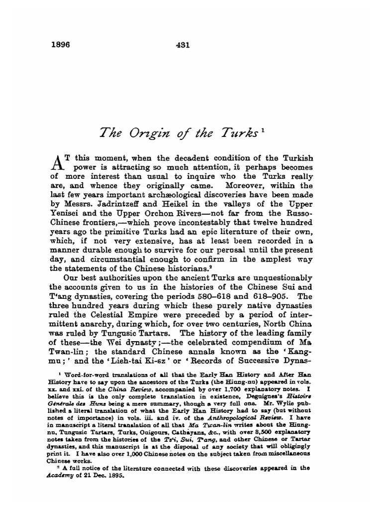Origin of The Turks PDF | PDF | Ottoman Empire | Byzantine Empire