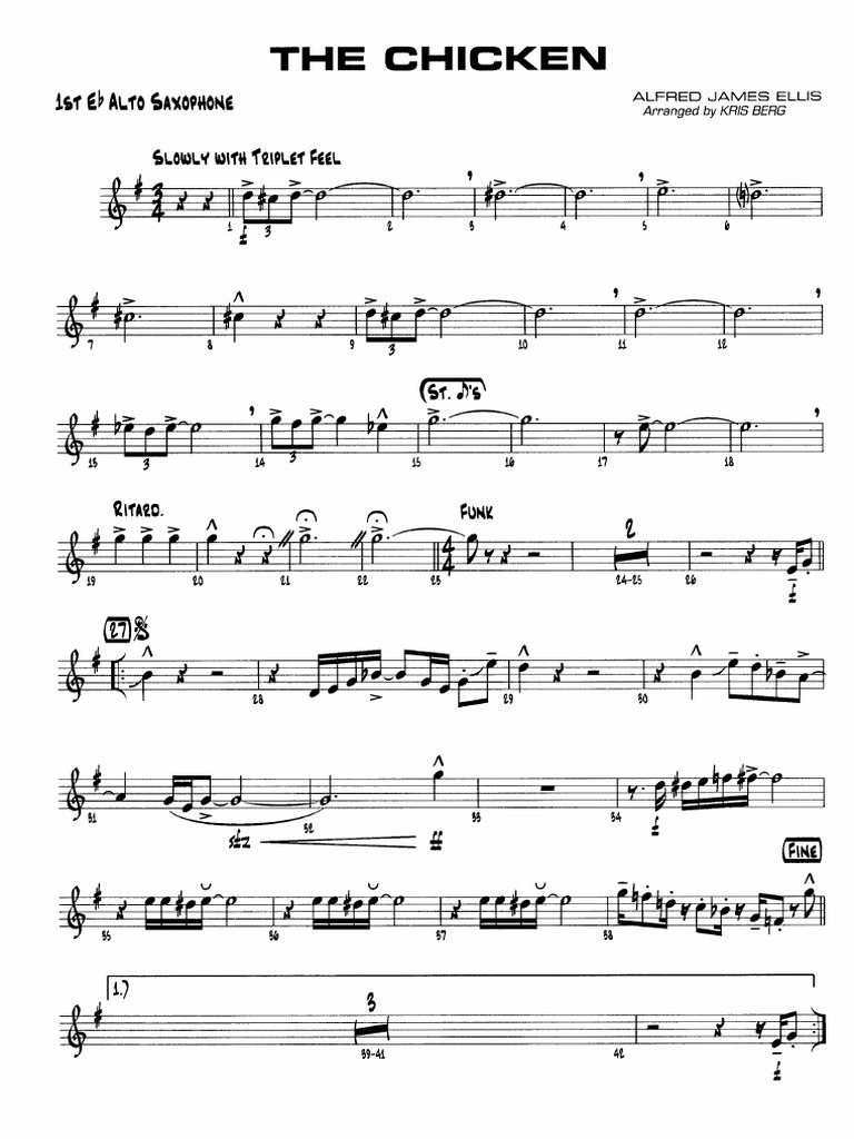 The Chicken - 01 - Alto Sax in Eb 1 | PDF