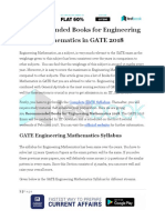 Recommended Books for Engineering Mathematics in GATE 2018