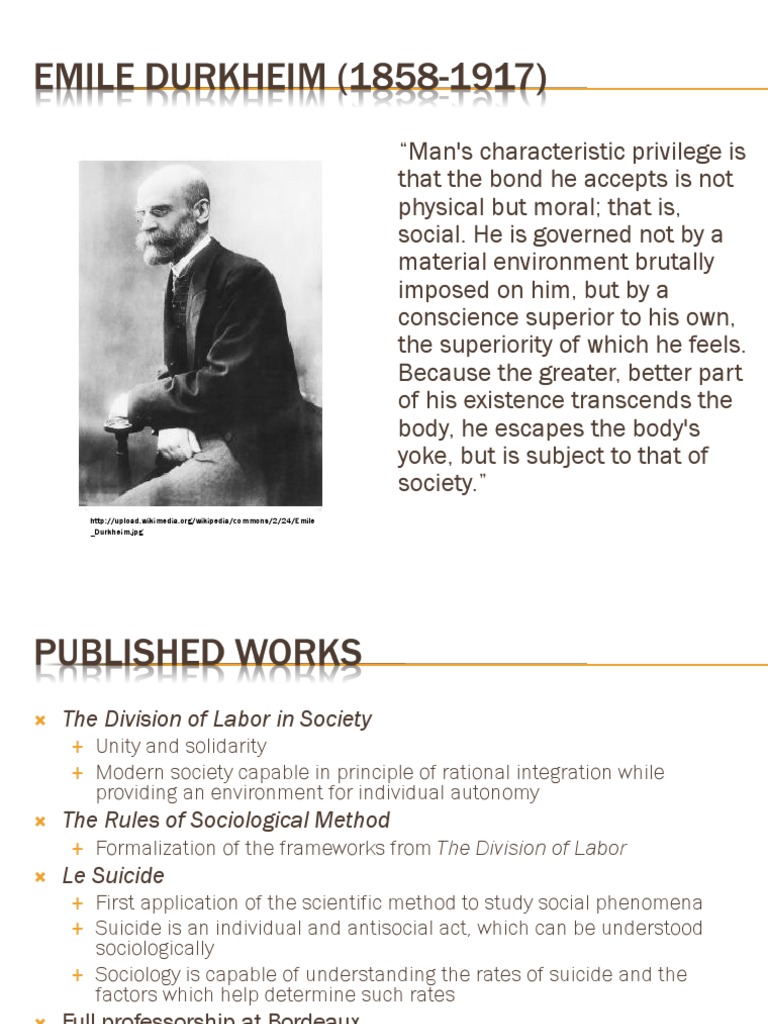 Durkheim PPT | PDF | Division Of Labour | Solidarity