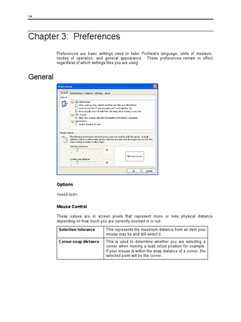 ProNest Preferences Settings Guide | PDF | Technology & Engineering