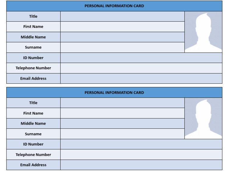 Personal Information Card | PDF