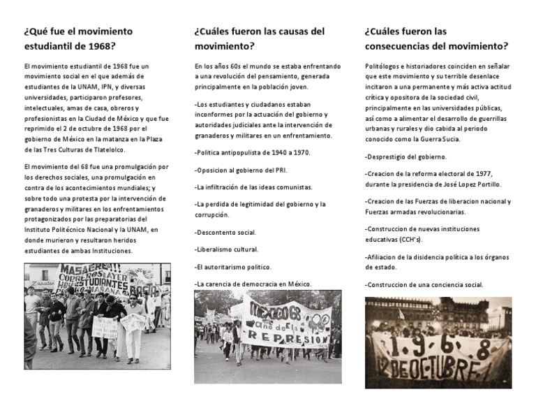 Que Fue El Movimiento Estudiantil de 1968 | PDF | Movimientos sociales ...